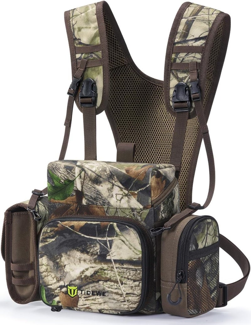 TIDEWE Binocular Harness Chest Pack with MOLLE System, 2 Detachable Pouches, Silent Magnetic Closure, Lightweight & Waterproof Bino Harness for Hunting, Hiking & Birdwatching, Next Camo G2 - Image 1